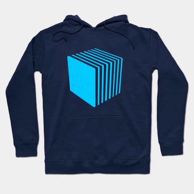 Striped Blue Cube Hoodie by AKdesign